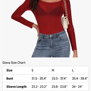 Amazon Women's Burgundy Long Sleeve Bodysuit